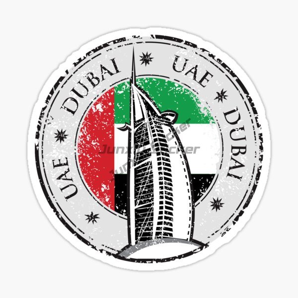 Car Accessories Dubai - ملصق دائري لعلم الإمارات العربية المتحدة