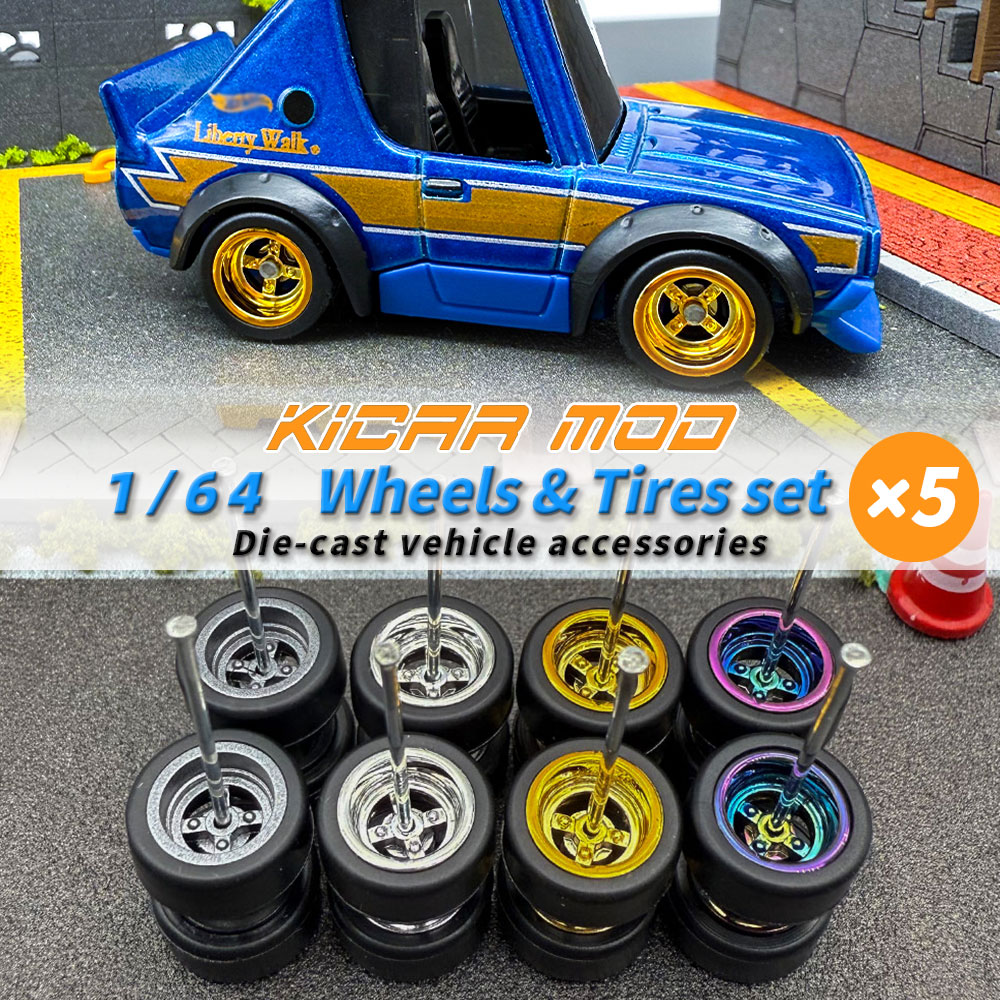 Car Accessories Company - عجلات قابلة للفصل بمقياس 1/64، إطارات